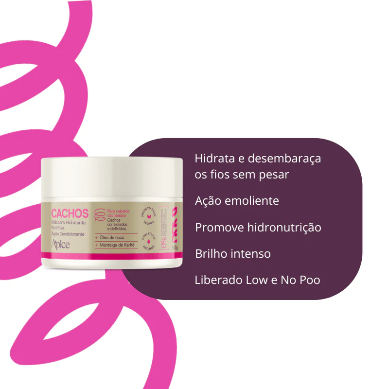 Máscara Cachos Hidratante Nutritiva 300g - Tratamento Condicionante - Image 5